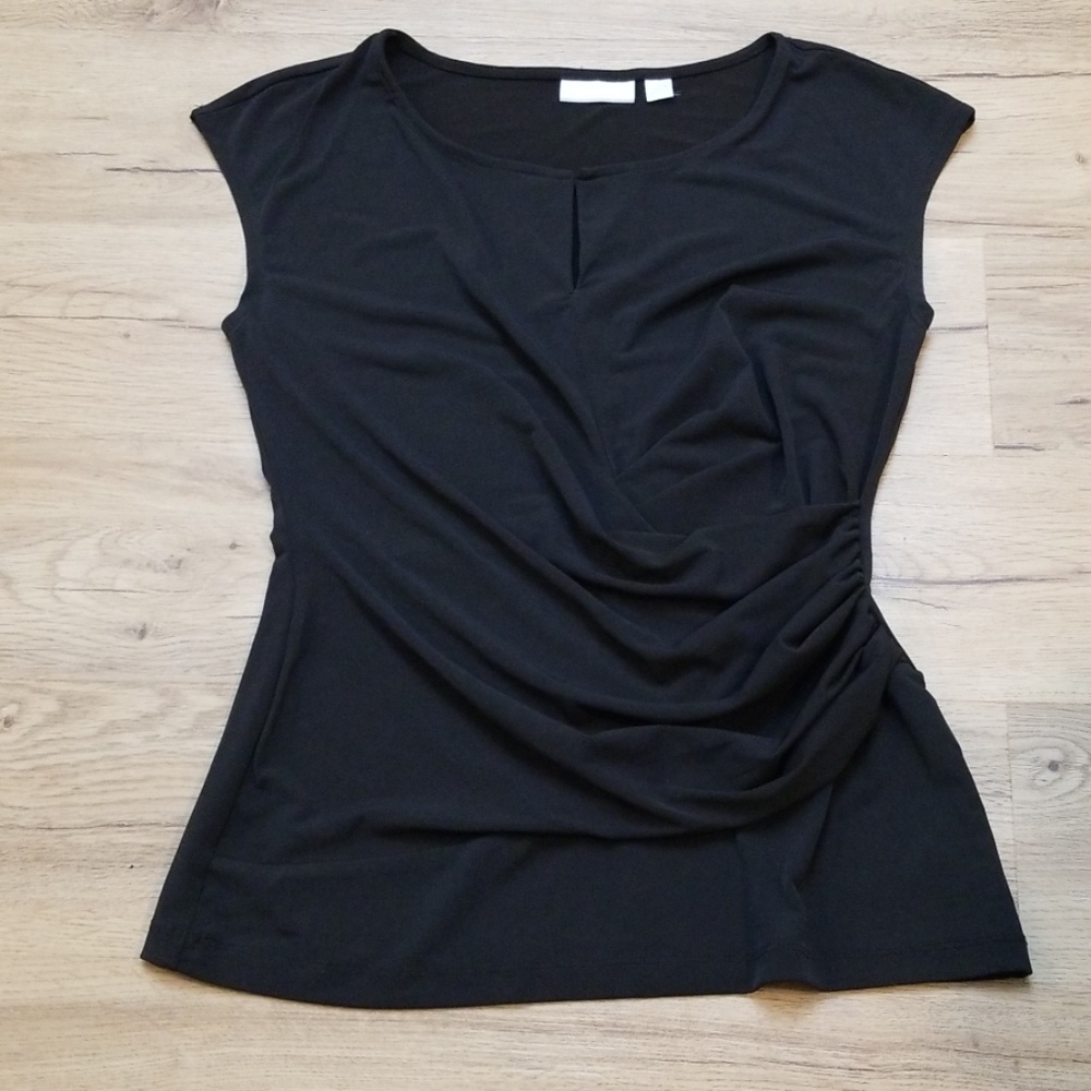 Sleeveless black blouse